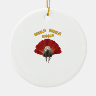 Adorno De Cerámica ¡Gobble! Loro gris africano de acción de gracias e