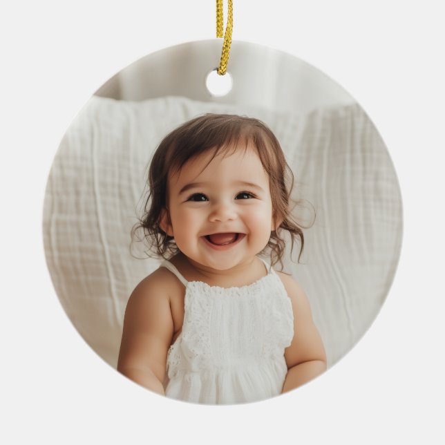 Adorno De Cerámica Godparents Handwritten Proposal Photo Girl (Frente)