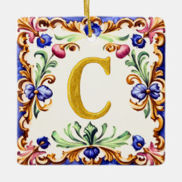 Adorno De Cerámica Golden Alphabet – Letter C