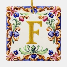 Adorno De Cerámica Golden Alphabet – Letter F