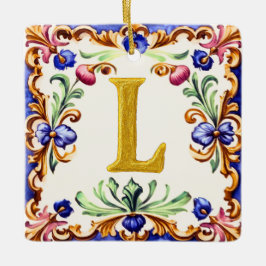 Adorno De Cerámica Golden Alphabet – Letter L