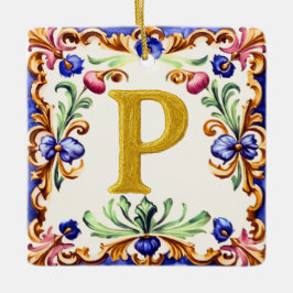 Adorno De Cerámica Golden Alphabet – Letter P