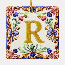 Adorno De Cerámica Golden Alphabet – Letter R