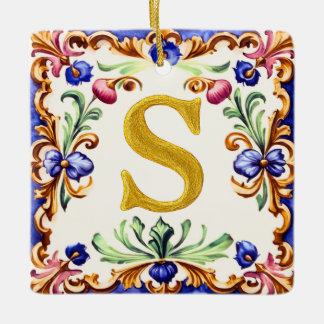 Adorno De Cerámica Golden Alphabet – Letter S