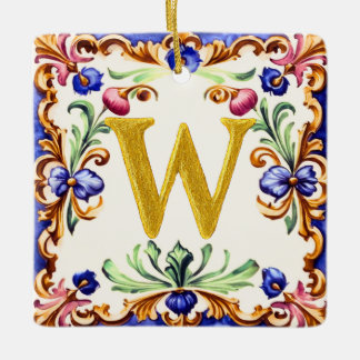 Adorno De Cerámica Golden Alphabet – Letter W