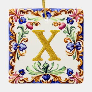 Adorno De Cerámica Golden Alphabet – Letter X