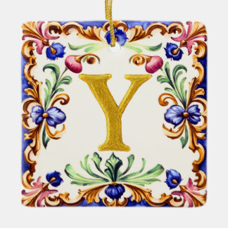 Adorno De Cerámica Golden Alphabet – Letter Y