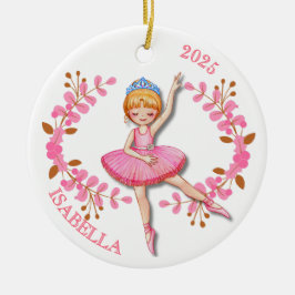 Adorno De Cerámica Golden Blonde Ballerina Ornament