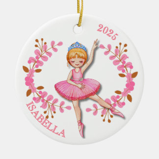 Adorno De Cerámica Golden Blonde Ballerina Ornament