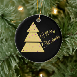 Adorno De Cerámica Golden Christmas Tree Ornament