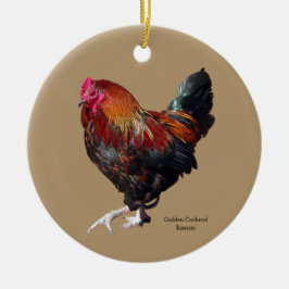 Adorno De Cerámica Golden Cockerel Rooster cutout ornament