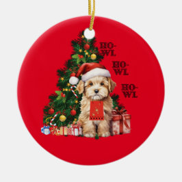 Adorno De Cerámica Golden Doodle Navidades Dog Howl