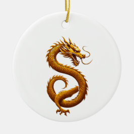Adorno De Cerámica Golden Dragon