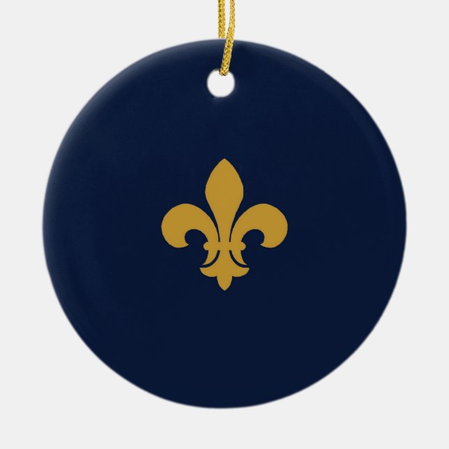 Adorno De Cerámica Golden Fleur De Lis (Frente)