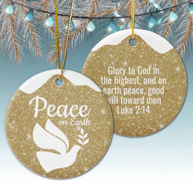 Adorno De Cerámica Golden Glitter Christmas Luke Bible Verse ⛪️ 🎄 (golden glitter christian decor yuletide design faith keepsake divine message seasonal hanging
🎄🕊⛪️)