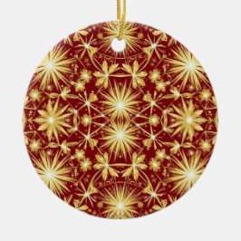 Adorno De Cerámica Golden Glory — Starburst Christmas Design