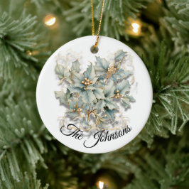 Adorno De Cerámica Golden Holly Leaves - Personalizado