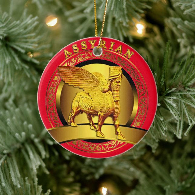 Adorno De Cerámica Golden Lamassu (Árbol)