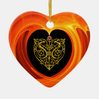 ADORNO DE CERÁMICA GOLDEN LEAF - CORAZÓN CÉLTICO
