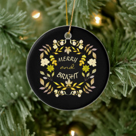 Adorno De Cerámica GOLDEN MERRY Y BRIGHT personalizado