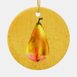 Adorno De Cerámica Golden Pear Fruit art