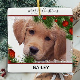 Adorno De Cerámica Golden Retriever Christmas - Cute Dog Puppy
