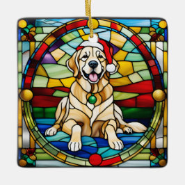 Adorno De Cerámica Golden Retriever Christmas Ornament