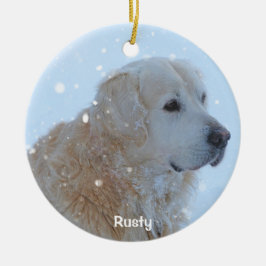 Adorno De Cerámica Golden Retriever Christmas Ornament Custom Photo