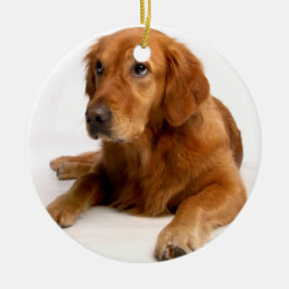 Adorno De Cerámica Golden Retriever Christmas Ornament With Photo