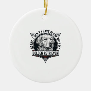 Adorno De Cerámica Golden Retriever Lo siento, tengo planes Amante de