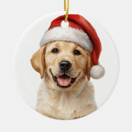 Adorno De Cerámica Golden Retriever Puppy Christmas Tree Ornament
