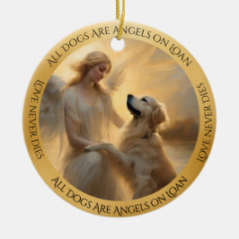 Adorno De Cerámica Golden RetrieverPersonalized Angel Memorial