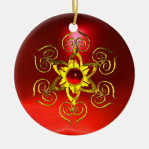 ADORNO DE CERÁMICA GOLDEN ROSA RUBY