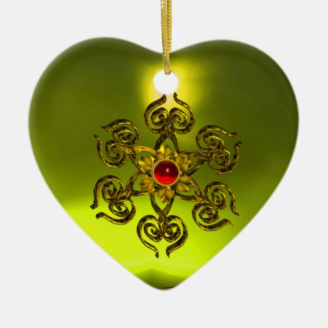 Adorno De Cerámica GOLDEN ROSE RUBY ,Yellow Topaz ,Purple Pink (Frente)