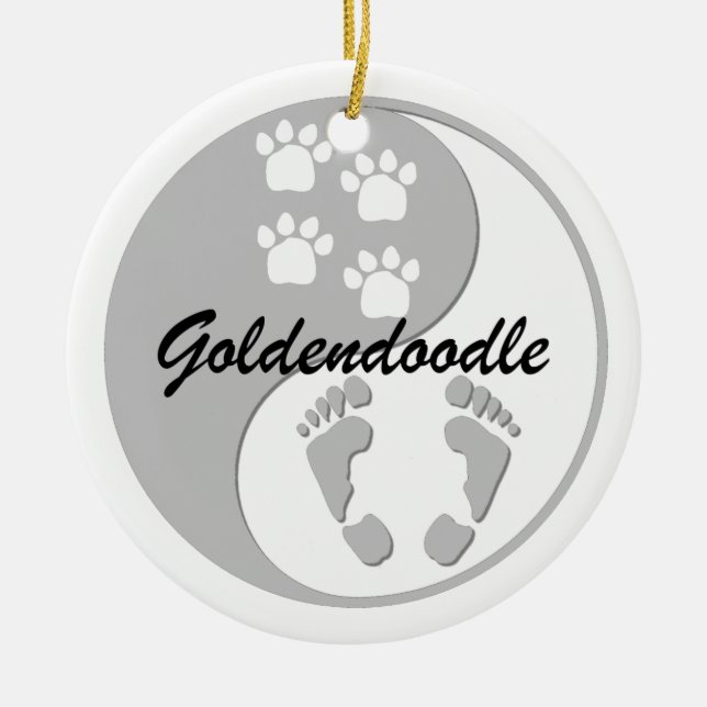 Adorno De Cerámica goldendoodle (Frente)