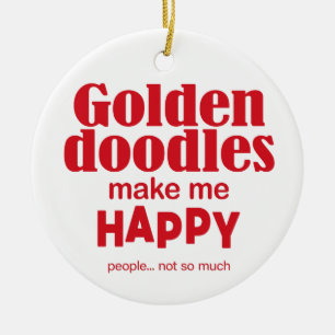 Adorno De Cerámica Goldendoodles me hacen feliz