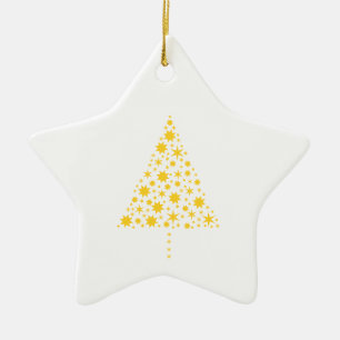 Adorno De Cerámica Goldene Sterne Weihnachtsbaum