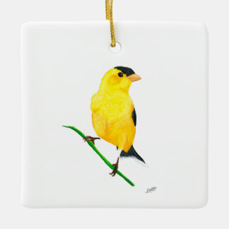 Adorno De Cerámica Goldfinch americano