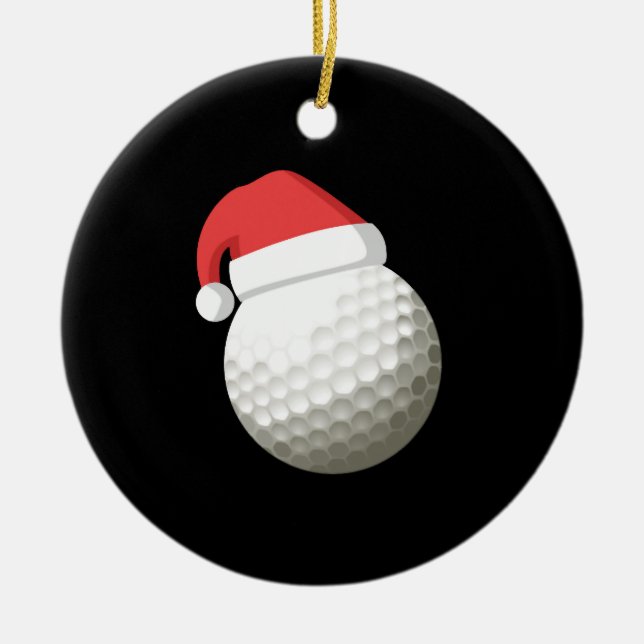 Adorno De Cerámica Golf de Navidades de Santa Hat (Frente)