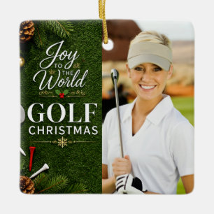 Adorno De Cerámica Golf Navidad Crea tu propia foto de golfista 