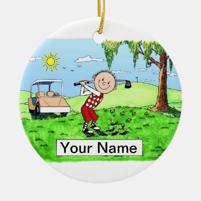 Adorno De Cerámica Golfer - Hombre (Frente)