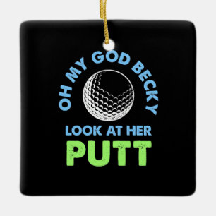 Adorno De Cerámica Golfer Oh Dios mío