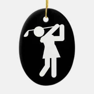 Adorno De Cerámica Golfista femenina - Símbolo de golf femenino