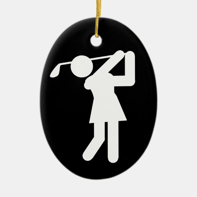Adorno De Cerámica Golfista femenina - Símbolo de golf femenino (Frente)