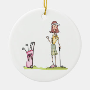 Adorno De Cerámica Golfista mujer