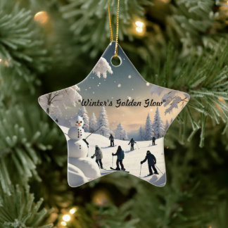 Adorno De Cerámica "Golpe de invierno dorado"