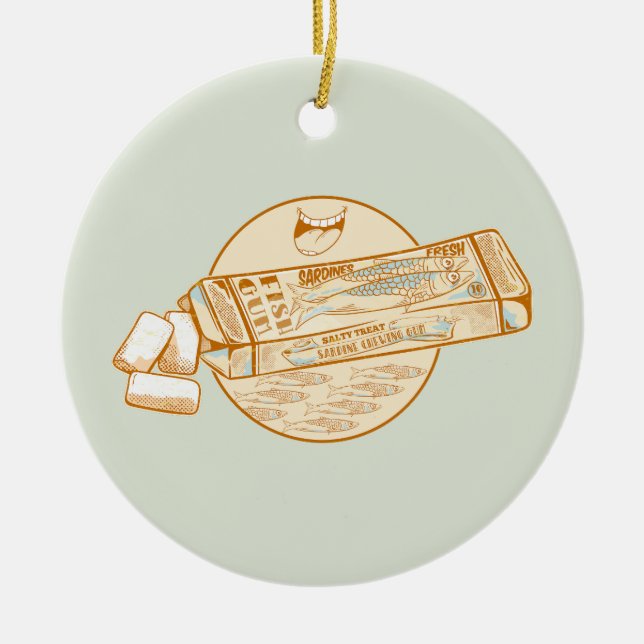 Adorno De Cerámica Goma de chicle aromatizado con sardina (Frente)