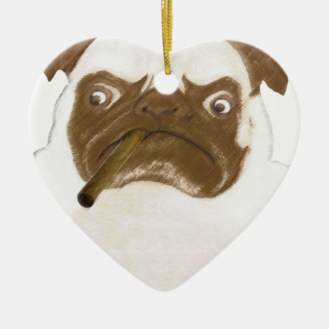 Adorno De Cerámica Goma grumpy personalizada con cigarro (Frente)