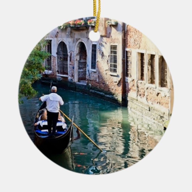Adorno De Cerámica Gondola en Venecia Italia (Frente)