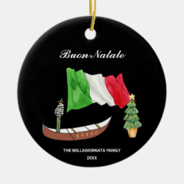 Adorno De Cerámica *~* Gondola Flag Italia Buon Natale Foto Navidades